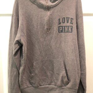 PINK Victoria's Secret Women's Gray 1/4 Zip Pullover  Size XS